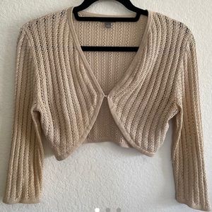Vintage Tan knit cardigan / beach cover up